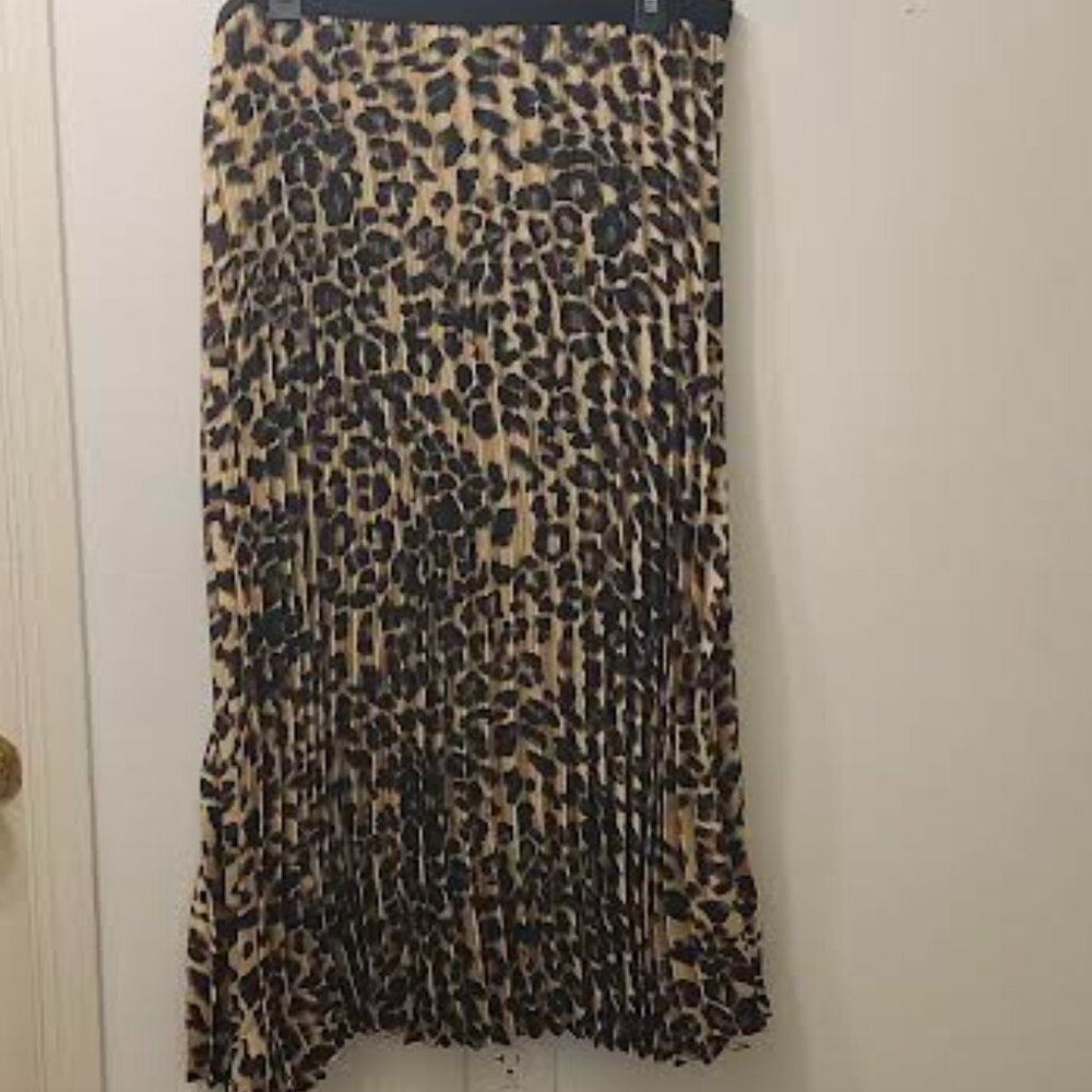 Suzanne Betro Maxi Long Skirt 2XL Leopard Print High Waist Stretch